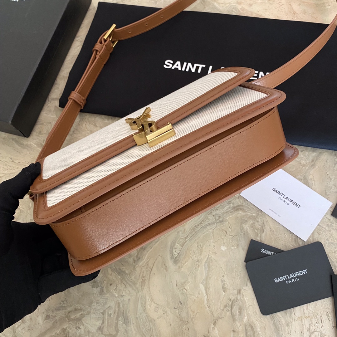 SOLFERINO MEDIUM SATCHEL IN BOX SAINT LAURENT LEATHER