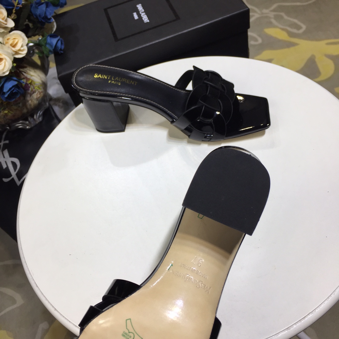 TRIBUTE HEELED MULES IN SMOOTH LEATHER