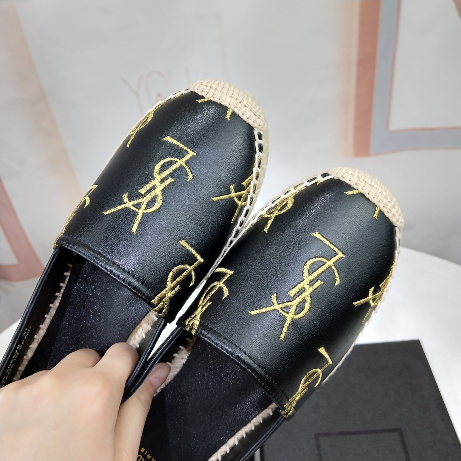 MONOGRAM ESPADRILLES IN METALIZED LAMBSKIN