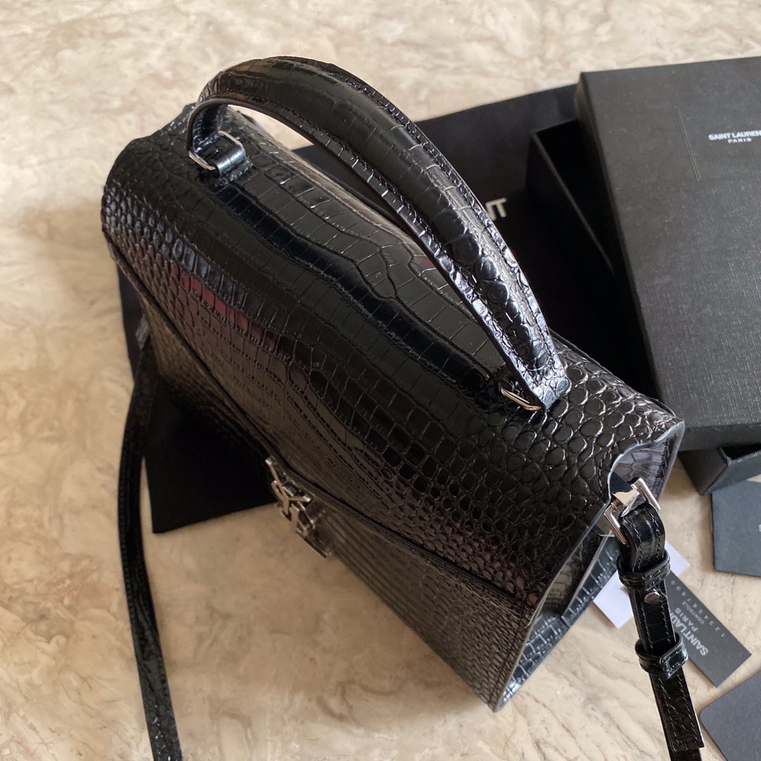 CASSANDRA MONOGRAM CLASP BAG IN MATTE PYTHON