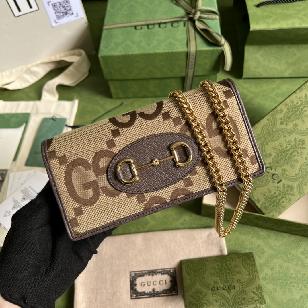 G*u*i horsebit 1955 wallet with chain