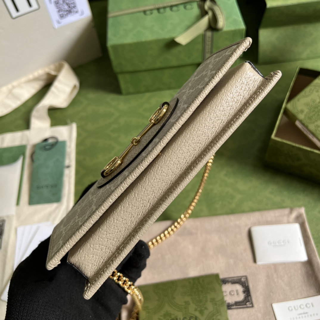 G*u*i horsebit 1955 wallet with chain
