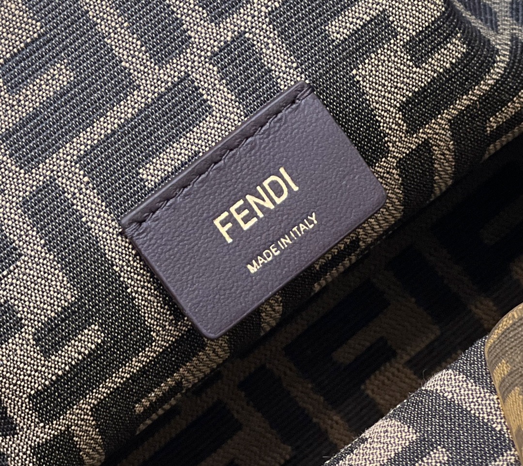 F**di first medium dark green leather bag