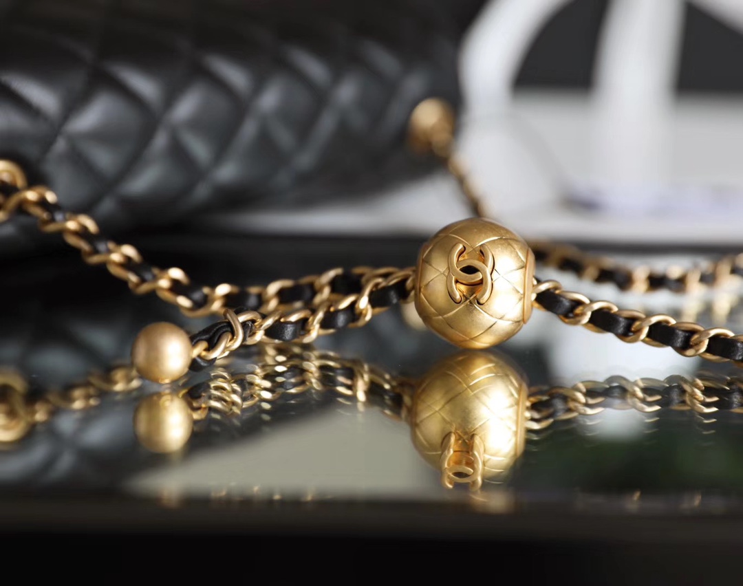 Ch*el classic flap mini with golden ball