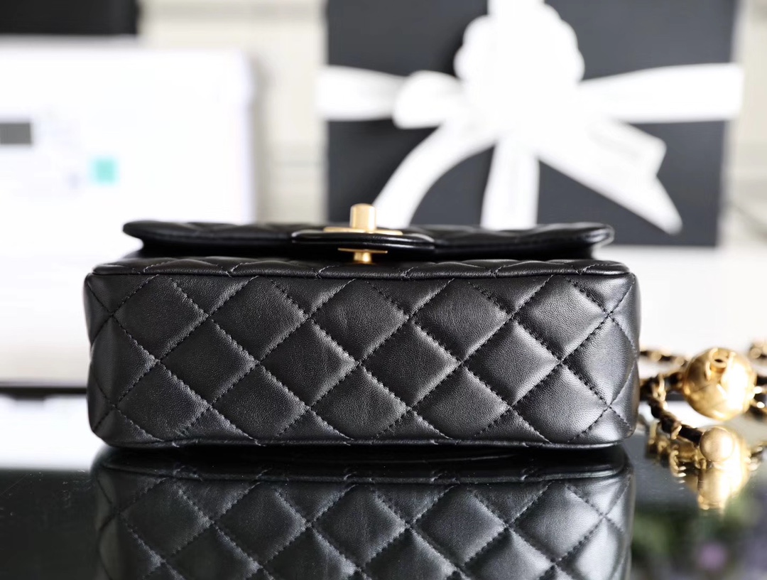 Ch*el classic flap mini with golden ball
