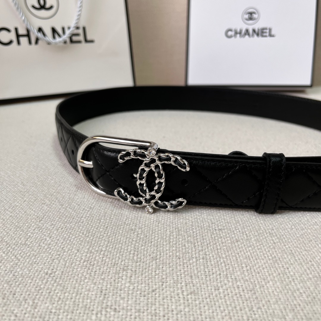 Ch*el leather belt