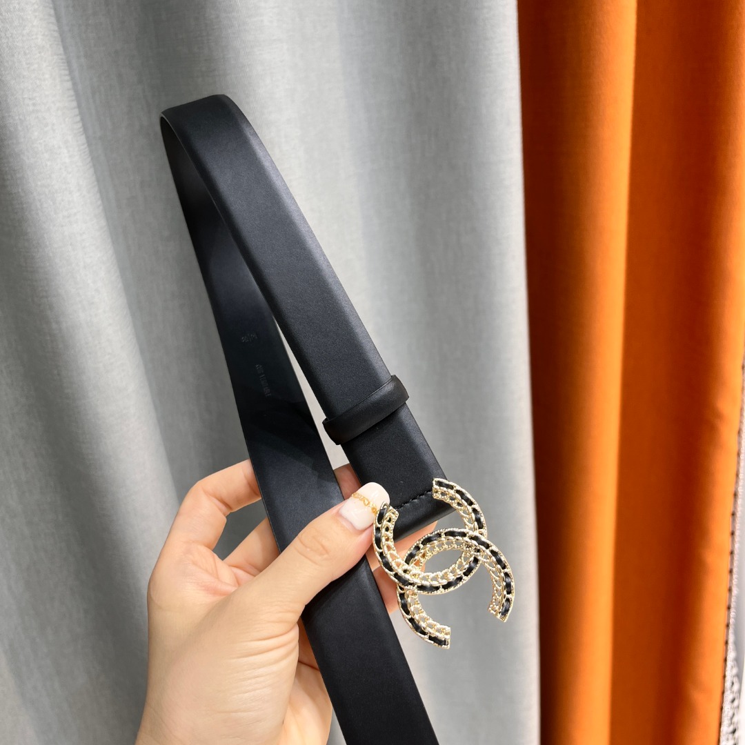 Ch*el leather belt
