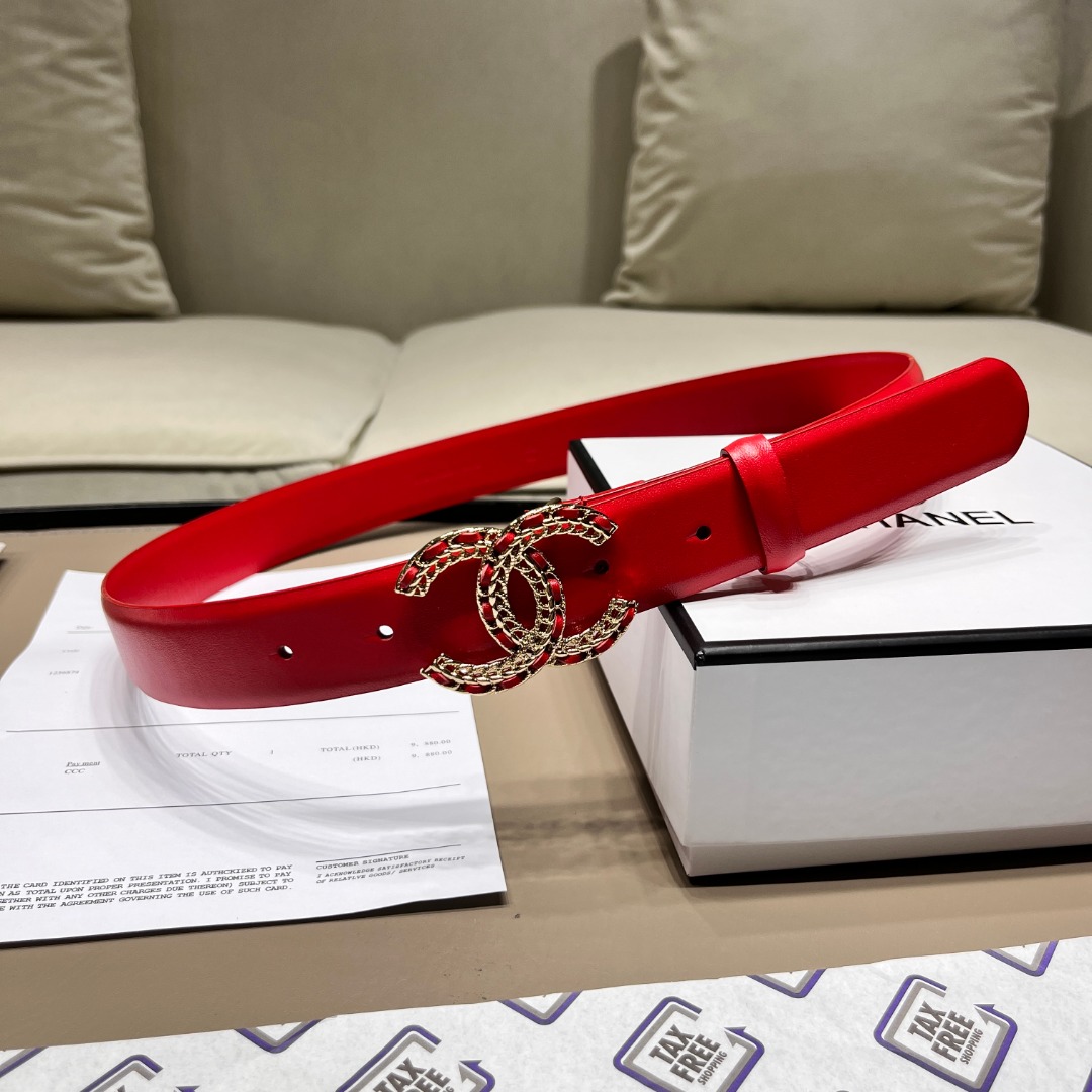 Ch*el leather belt