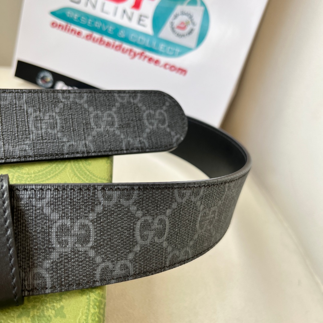 WIDE LEATHER BELT WITH DOUBLE G BUCKLE