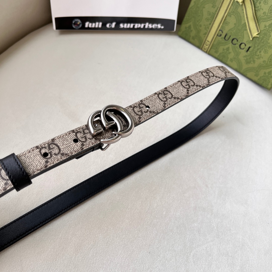 WIDE LEATHER BELT WITH DOUBLE G BUCKLE