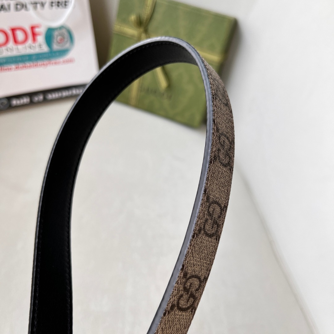 WIDE LEATHER BELT WITH DOUBLE G BUCKLE