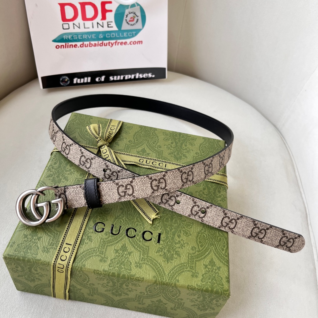 WIDE LEATHER BELT WITH DOUBLE G BUCKLE
