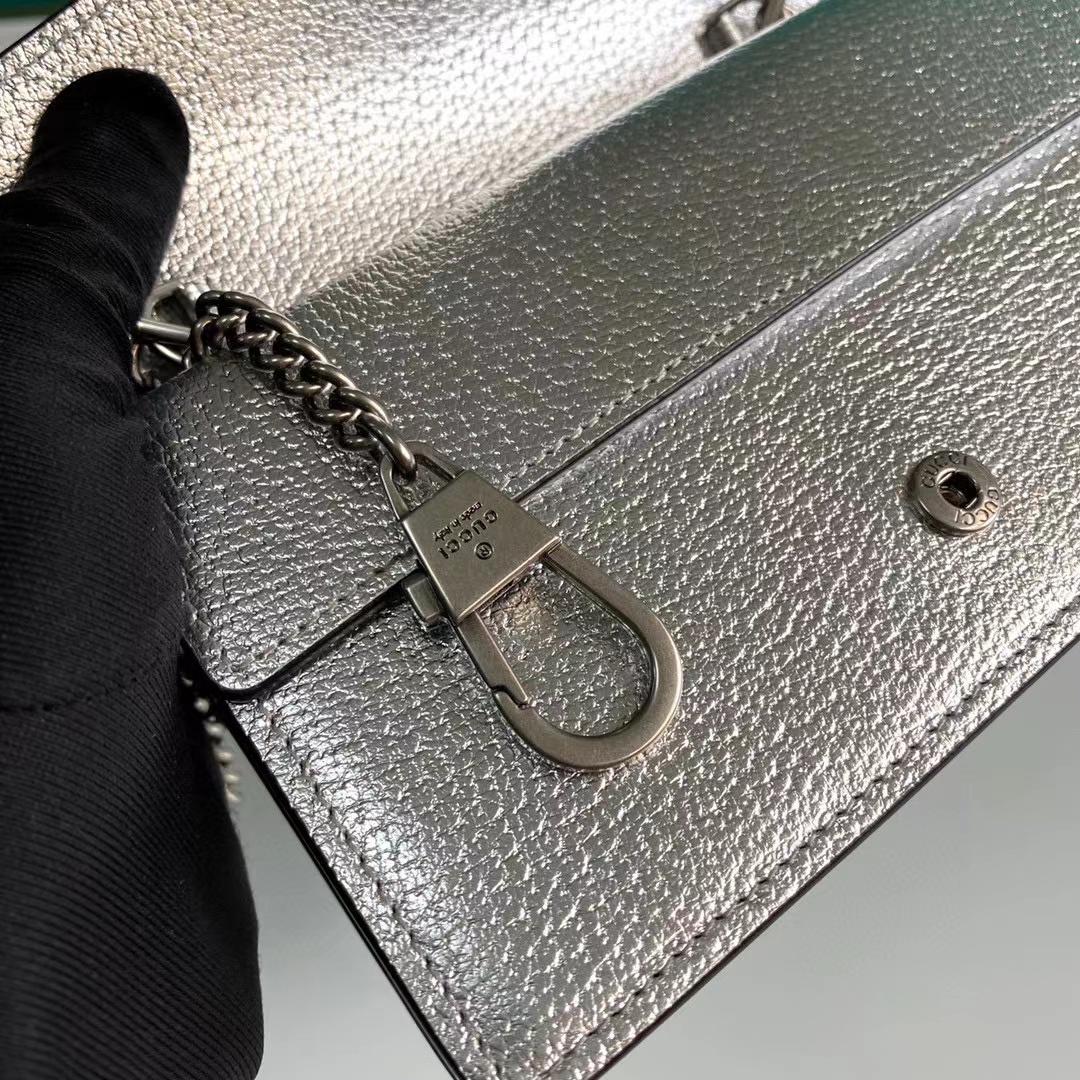 dionysus S*per mini bag in silver lamé leather