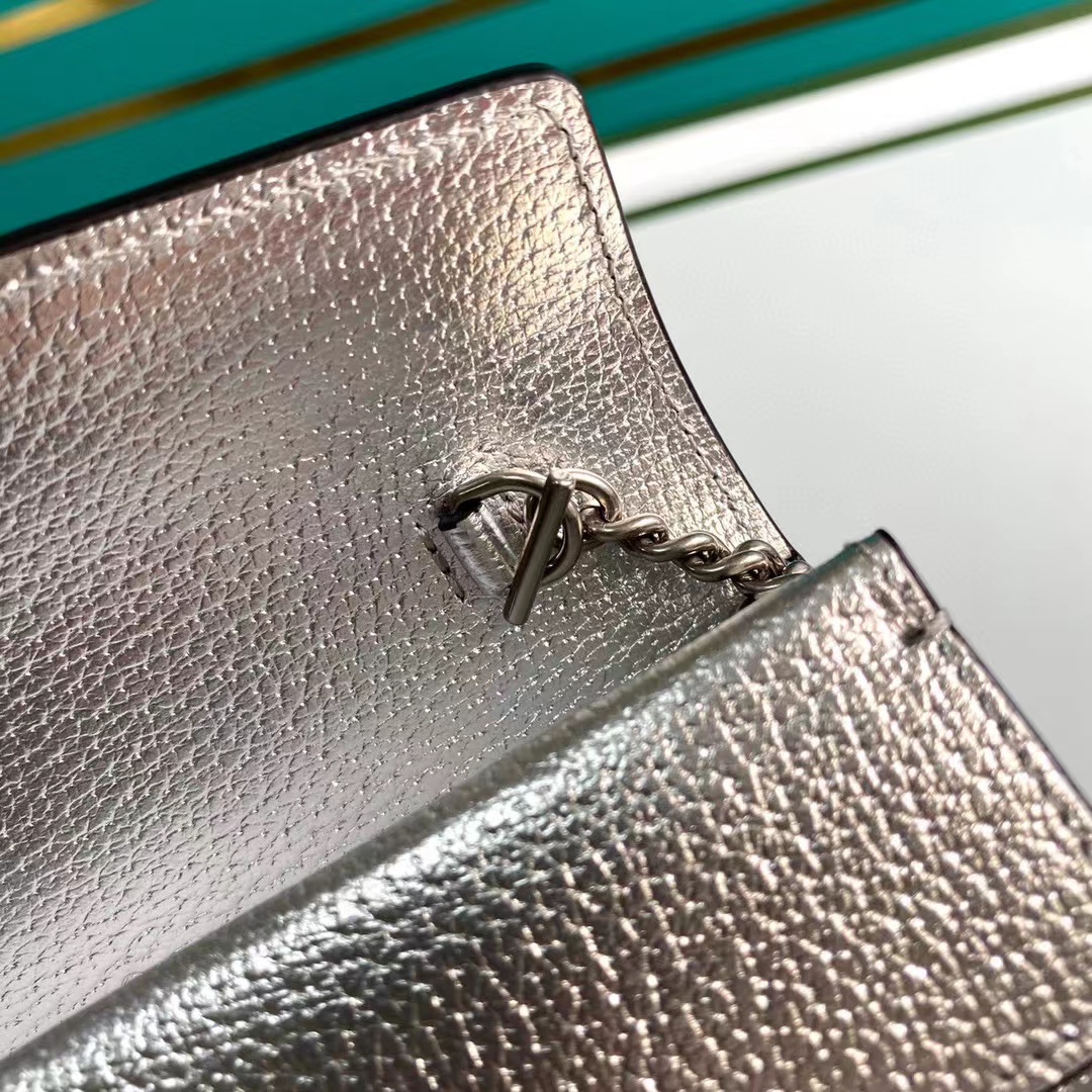dionysus S*per mini bag in silver lamé leather