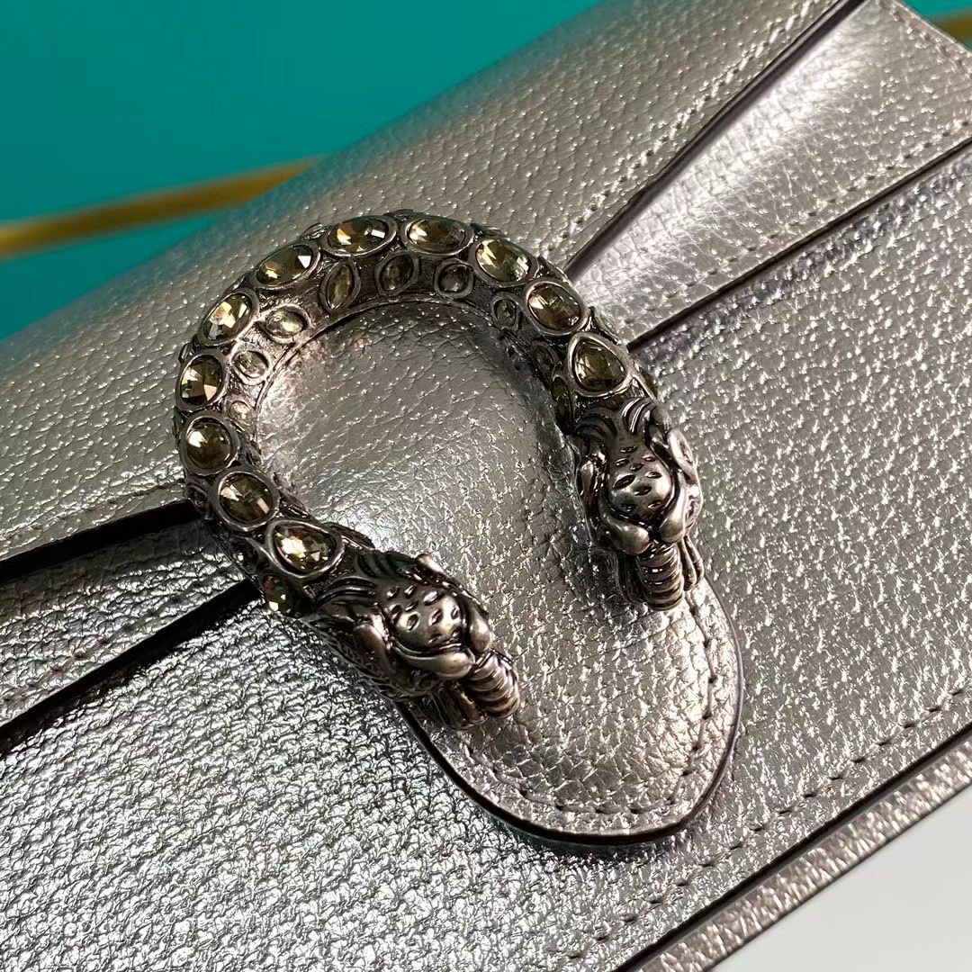 dionysus S*per mini bag in silver lamé leather
