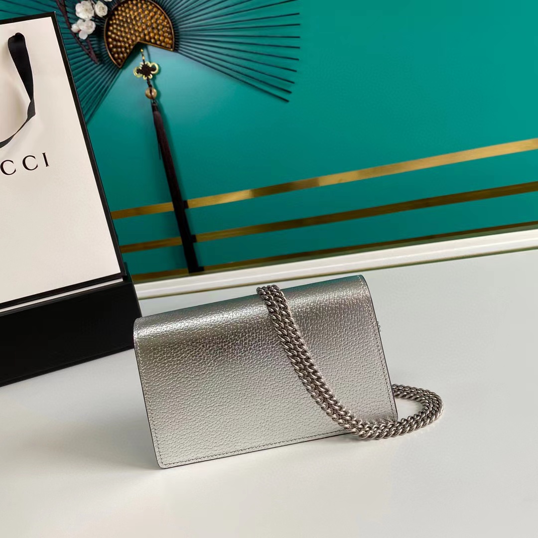 dionysus S*per mini bag in silver lamé leather