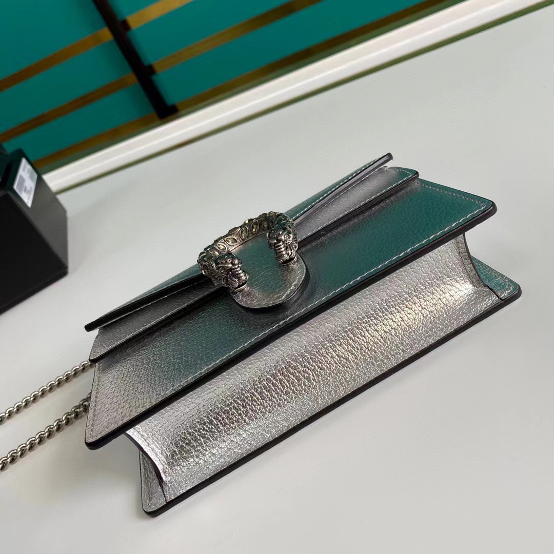 dionysus S*per mini bag in silver lamé leather