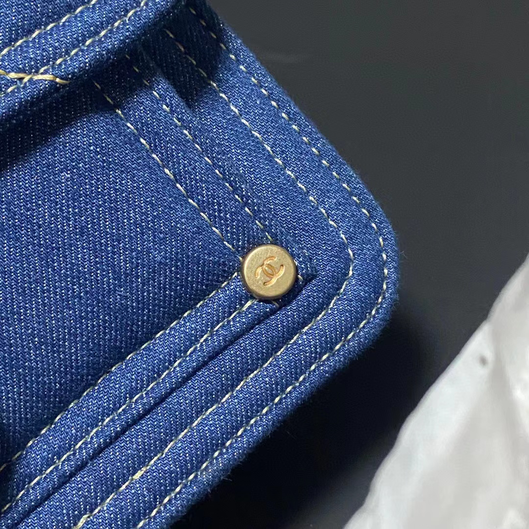 Ch*el dehnim flap bag