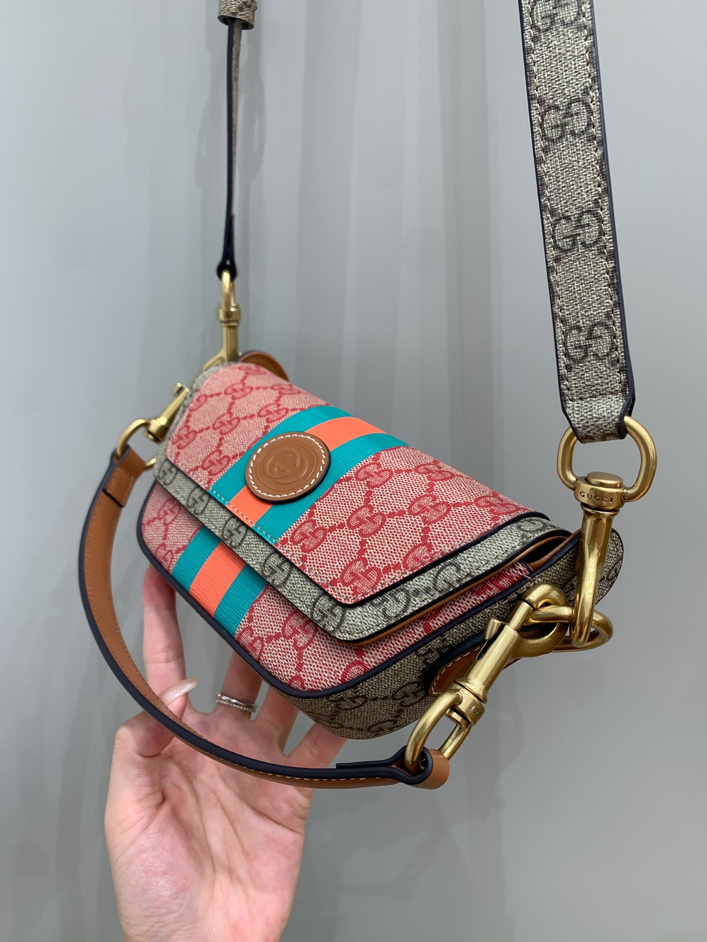 mini canvas gg S*p*e top-handle bag