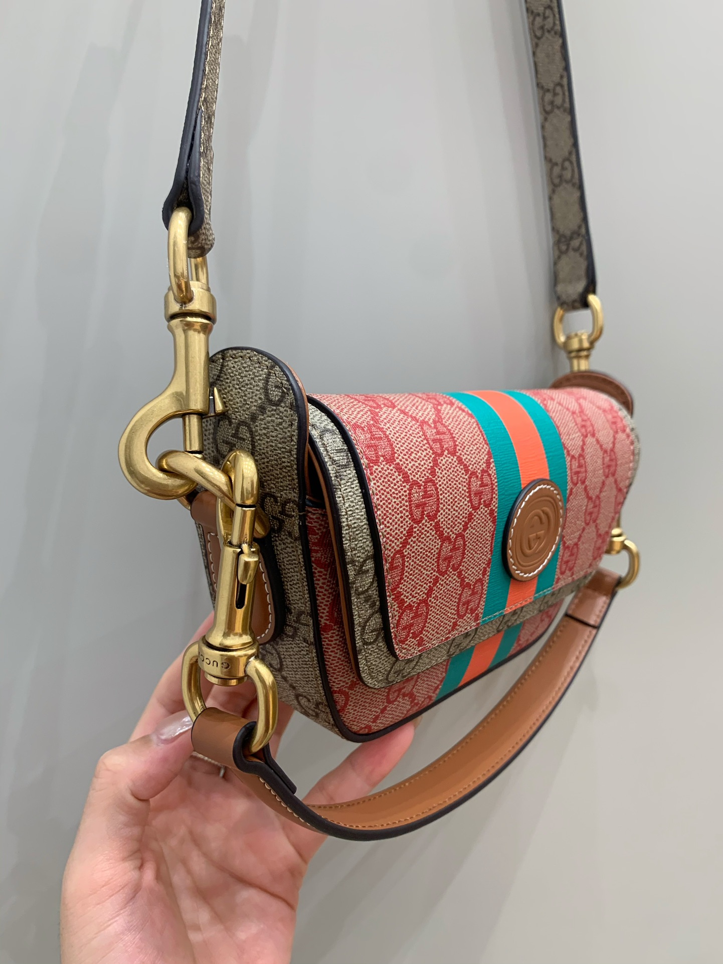 mini canvas gg S*p*e top-handle bag