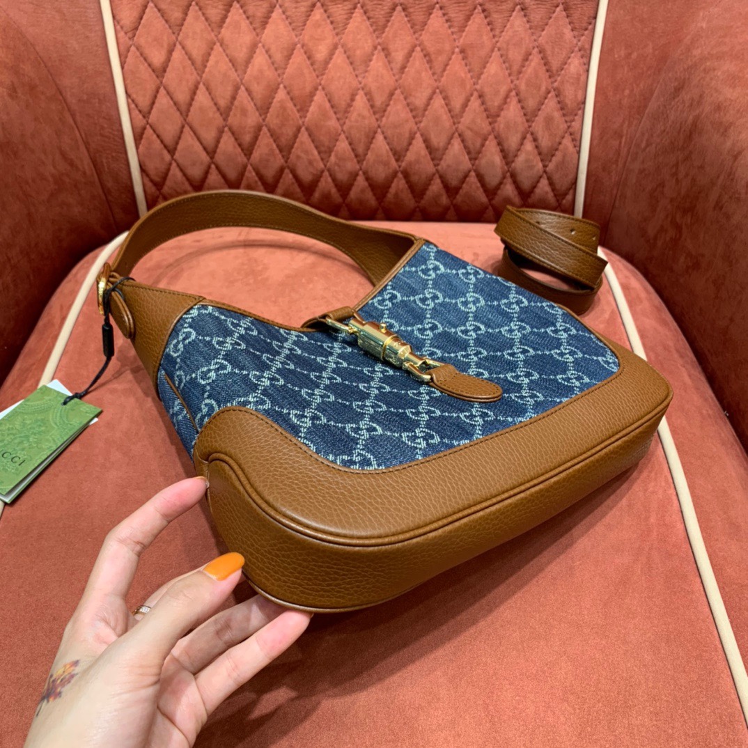 Gucc1 denim handbag