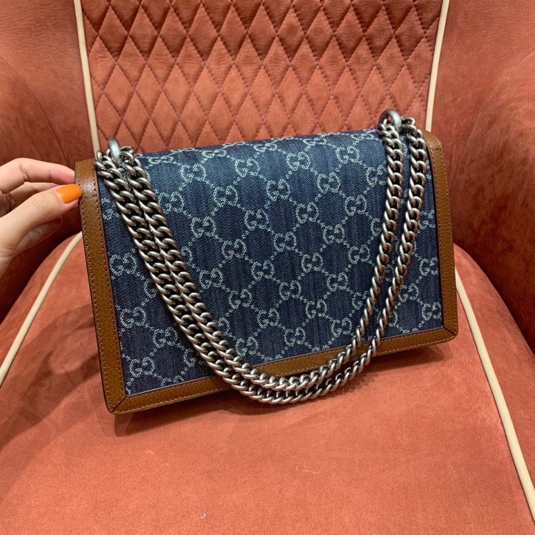 Gucc1 denim shoulder bag
