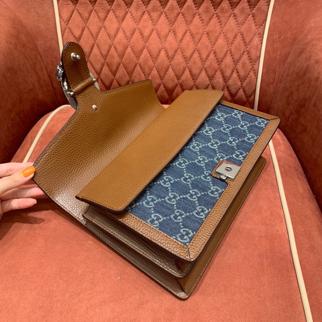 Gucc1 denim shoulder bag