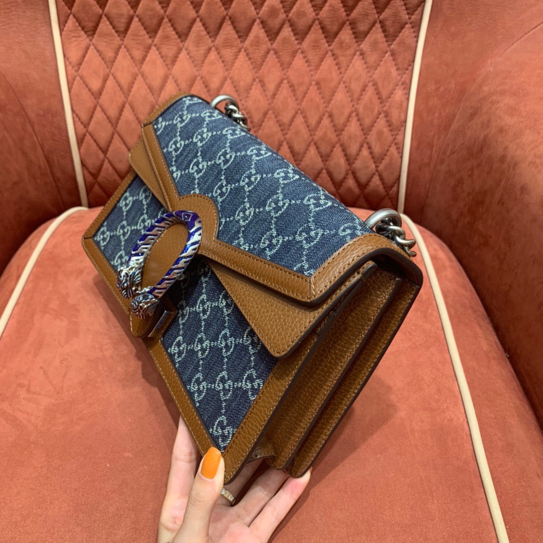 Gucc1 denim shoulder bag