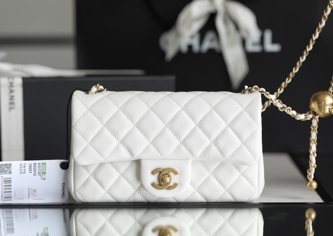 Ch*el classic flap mini with golden ball