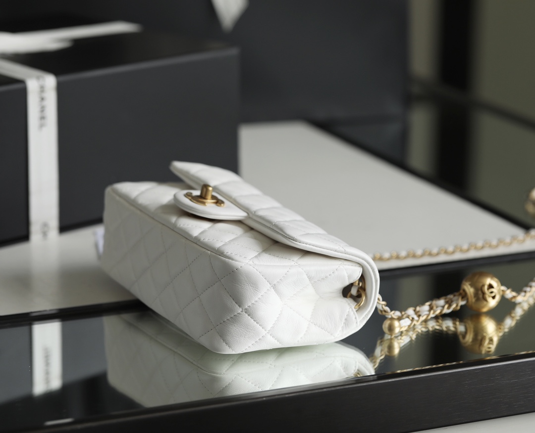 Ch*el classic flap mini with golden ball