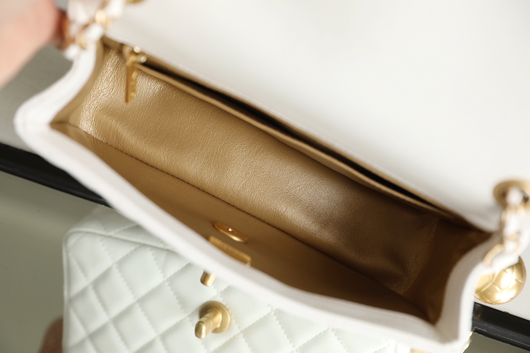 Ch*el classic flap mini with golden ball