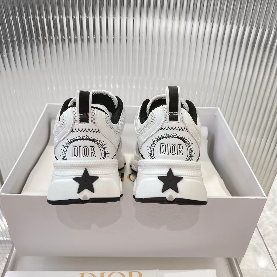 D*or chrono sneaker gray mesh with silver-tone laminated leather-effect panels