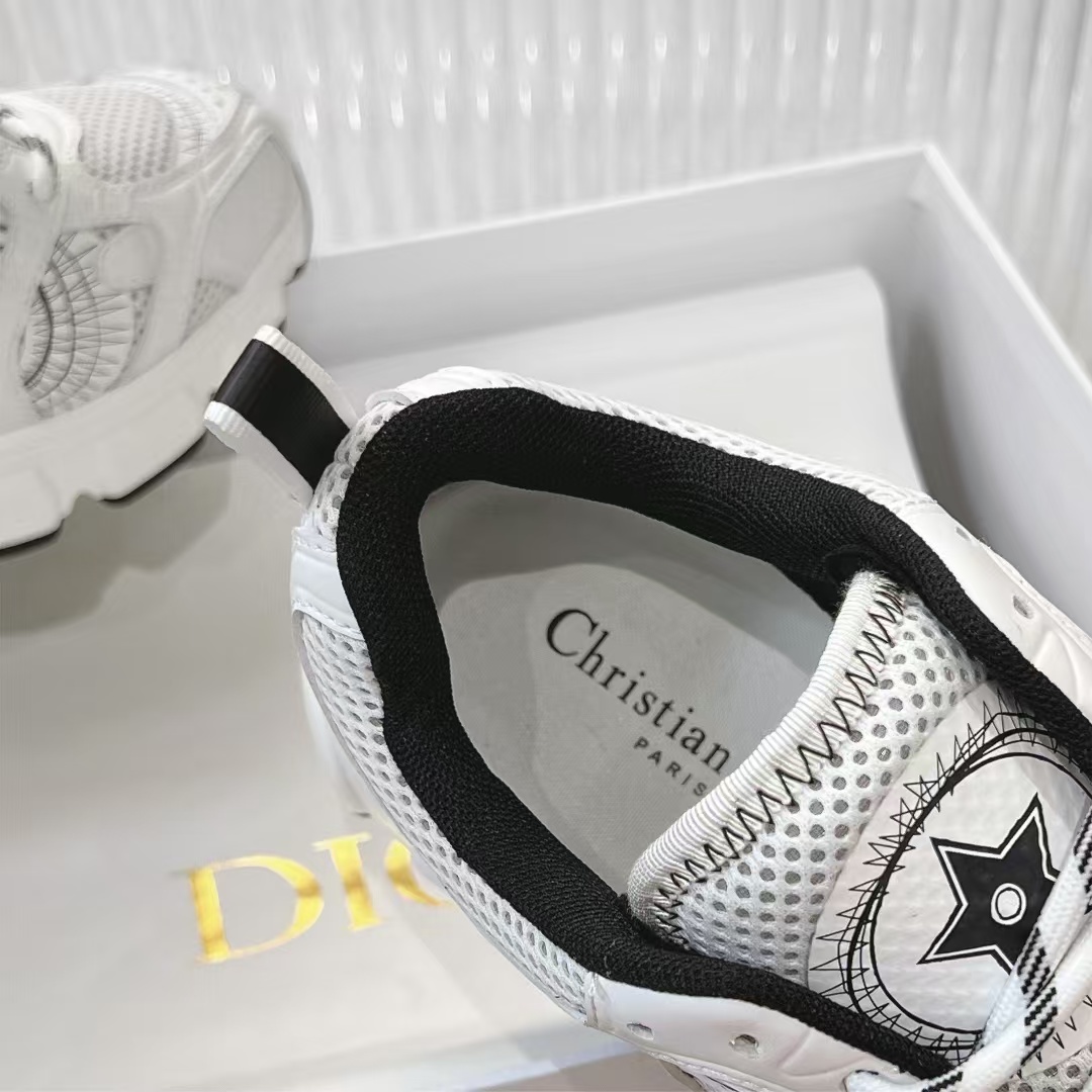D*or chrono sneaker gray mesh with silver-tone laminated leather-effect panels