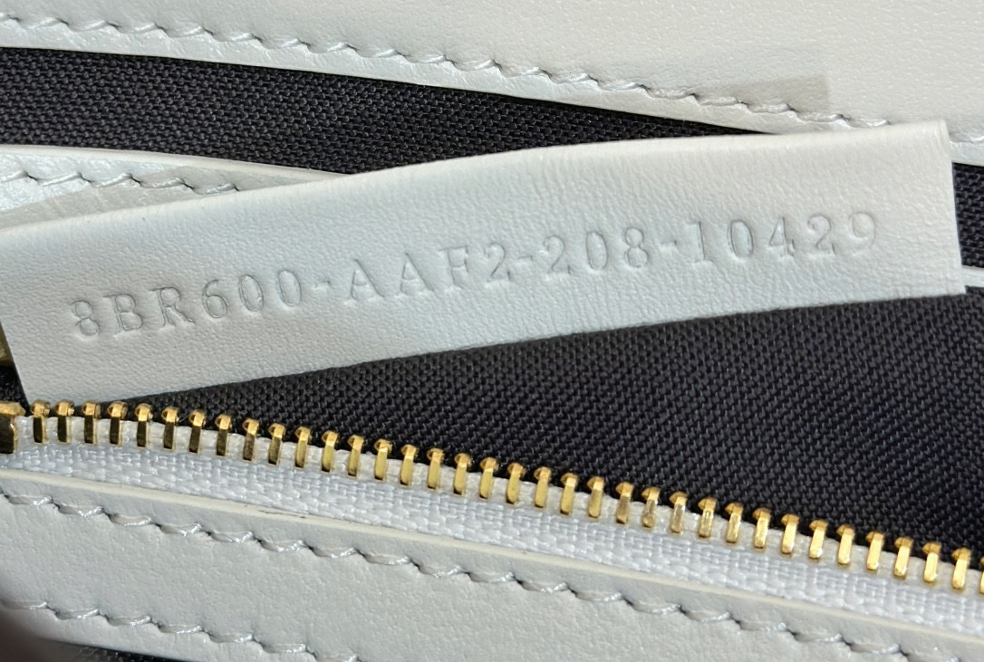 F**di baguette white leather bag